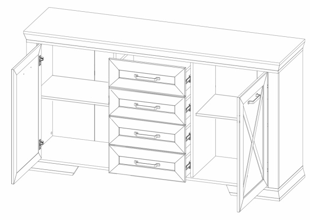 Комод  Marselle KOM2D4S