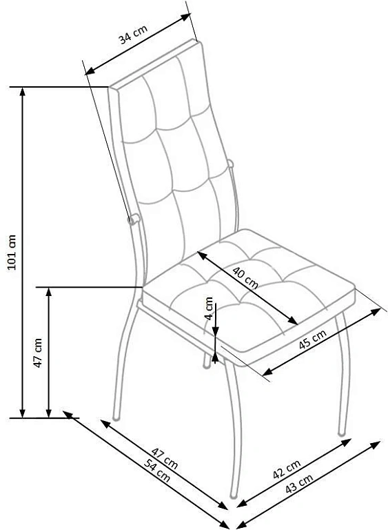Стул HALMAR K209 белый/хром