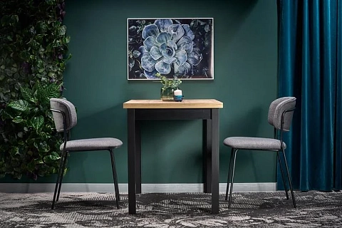 Стол обеденный HALMAR COBALT дуб вотан/черный 120/68