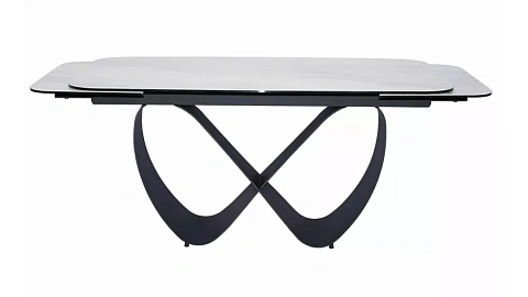 Стол обеденный SIGNAL INFINITY Ceramic Nature Cloud белый/черный 160-240/95