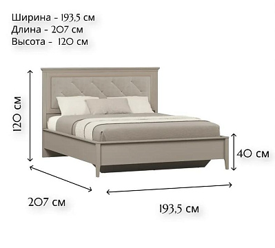 Кровать с мягким элементом c металлическим основанием LOZ180х200