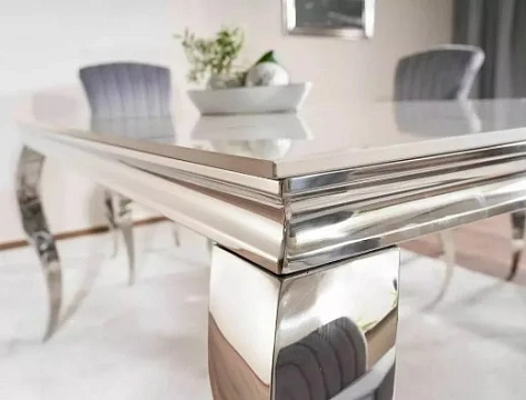 Стол обеденный SIGNAL PRINCE Ceramic Calacatta белый/хром 150/90