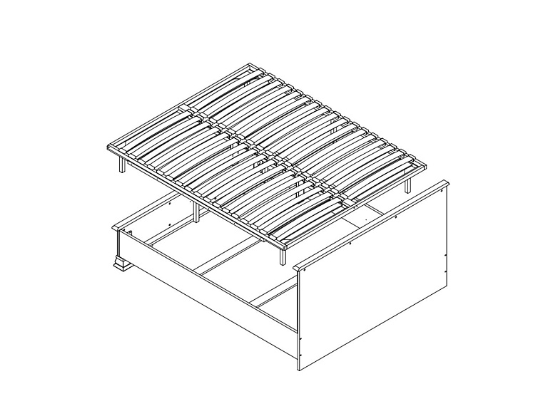 Кровать c металлическим основанием  Kada LOZ160х200