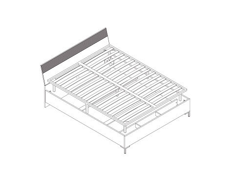 Кровать c металлическим основанием LOZ180х200