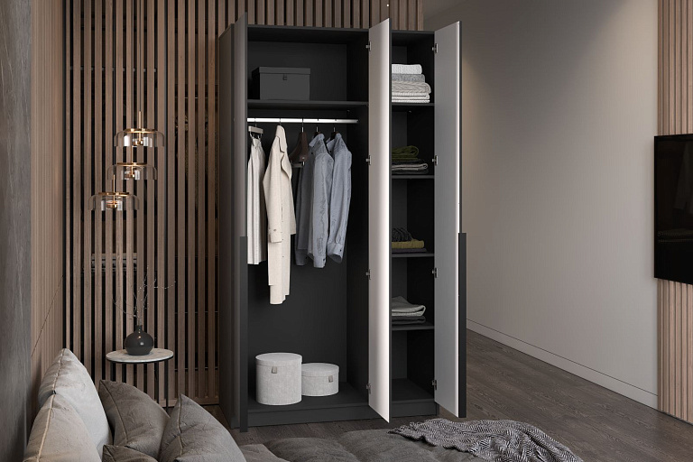 Шкаф (Графит)  Mobi SZF3D