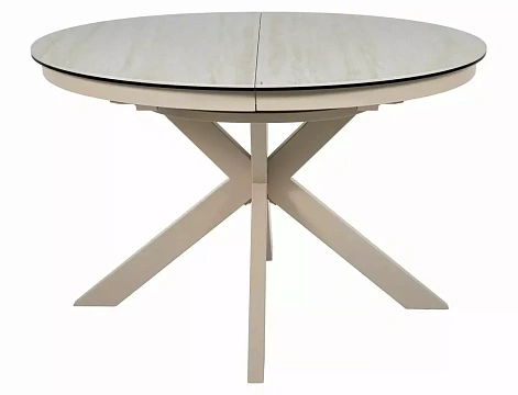 Стол обеденный SIGNAL PORTO Ceramic бежевый травертин/кашемир 120-160/120