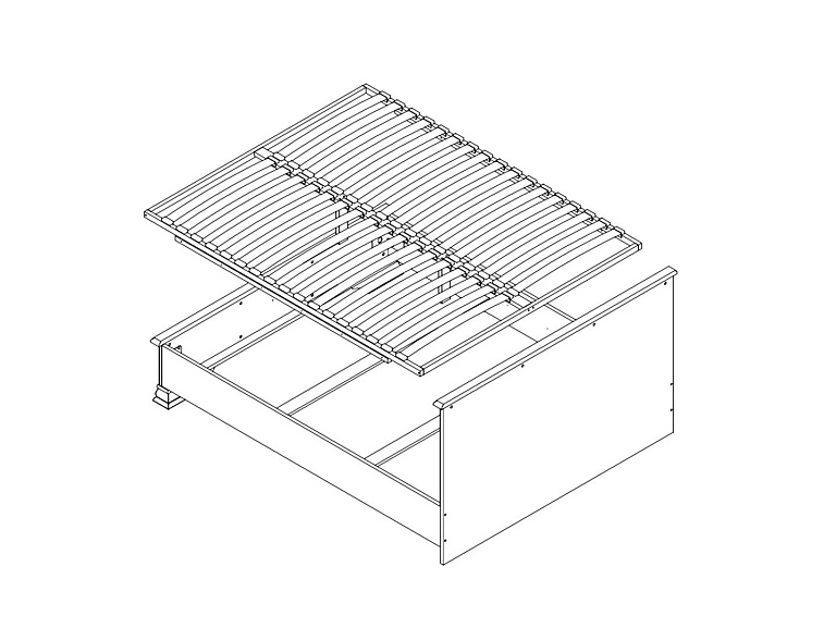 Кровать c гибким основанием  Kentaki Каштан LOZ160х200