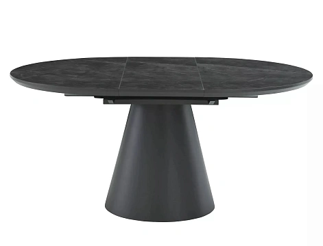Стол обеденный SIGNAL ANGEL II эффект серого мрамора/черный 120-160/120